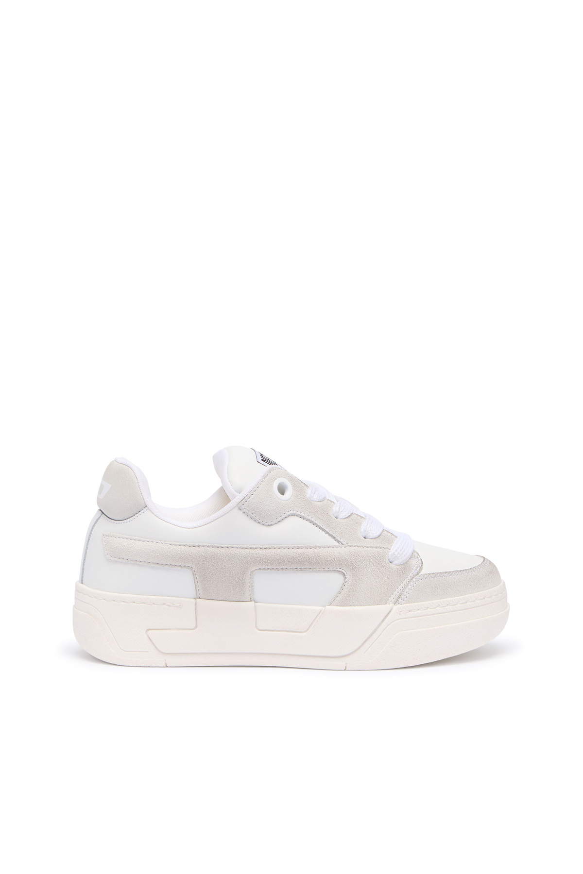 Diesel D-Ollie-Distressed sneakers in leather and suede - Sneakers Womens in White