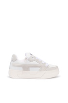 Diesel D-Ollie-Distressed sneakers in leather and suede - Sneakers Womens in White