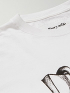 Story Mfg. - Grateful Embroidered Printed Organic Cotton-Jersey T-Shirt - White