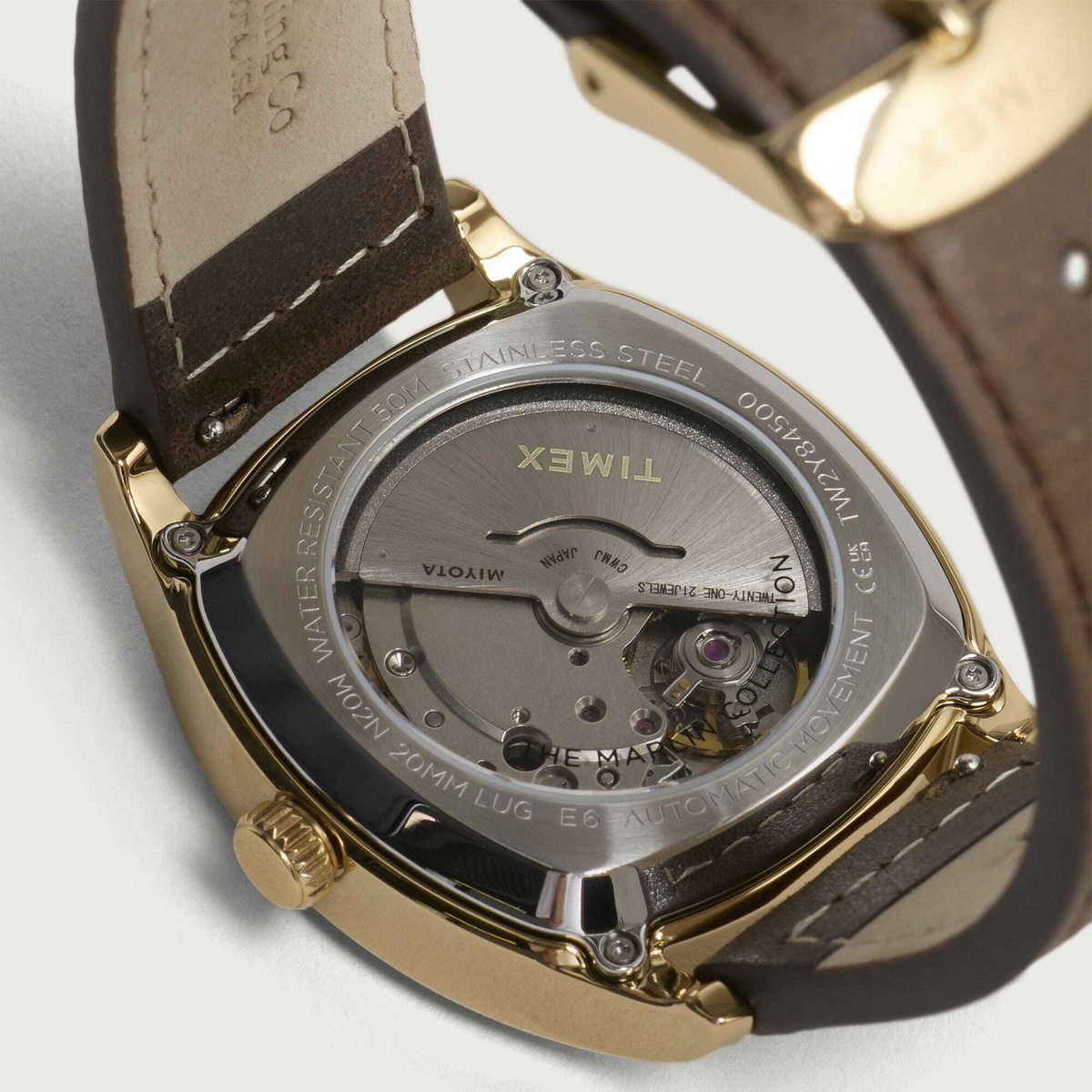 Timex Marlin Nantucket Automatic Watch in Gold/Brown