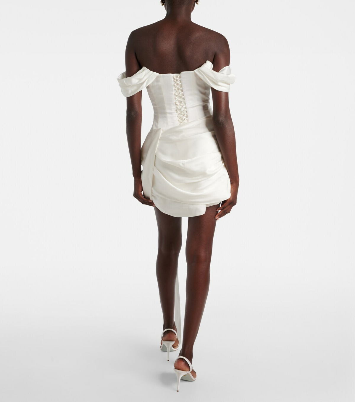 Clio Peppiatt Paloma beaded draped minidress