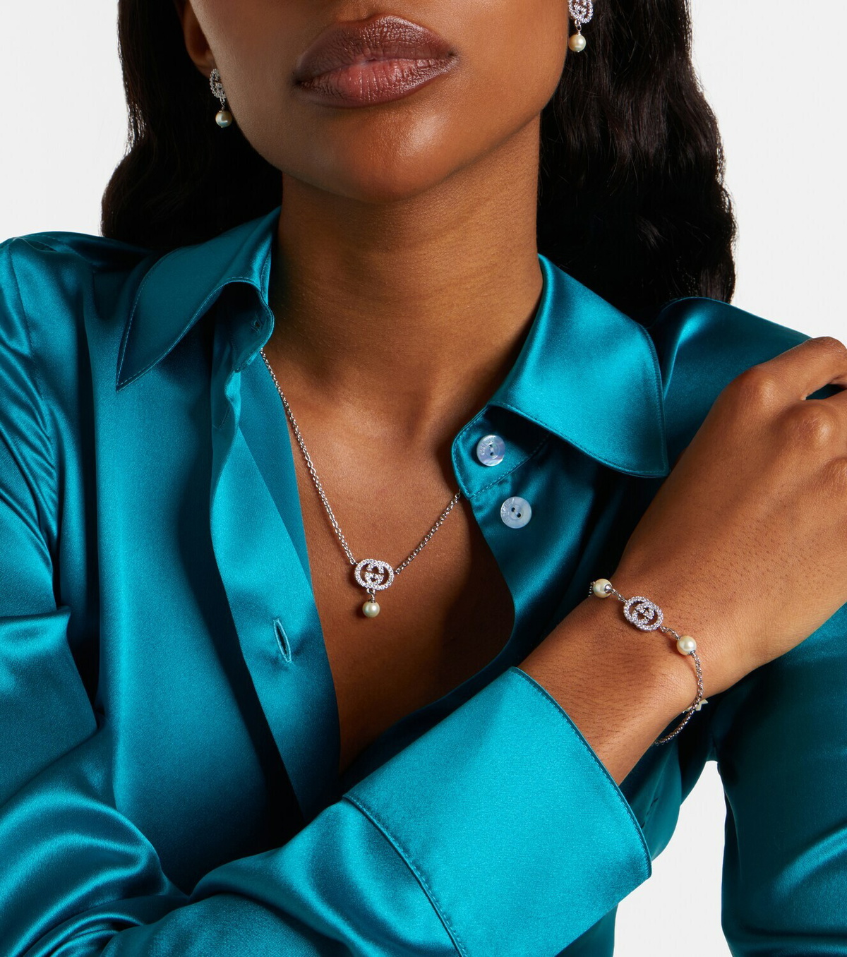 Gucci Interlocking G embellished chain bracelet