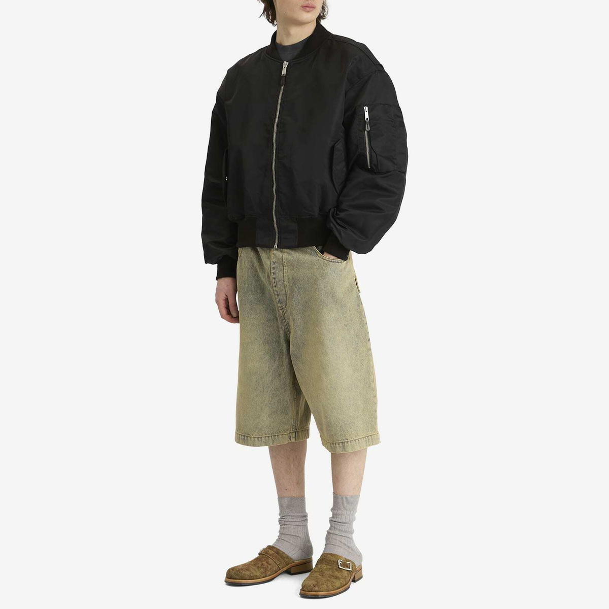 Entire Studios Men's Spar Denim Shorts in Surface Wave Entire Studios