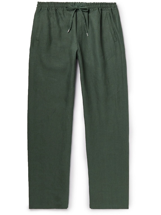 Photo: A Kind Of Guise - Samurai Straight-Leg Linen Drawstring Suit Trousers - Green
