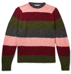 YMC - Bryer Striped Brushed-Wool Sweater - Green