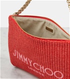 Jimmy Choo Callie logo raffia shoulder bag
