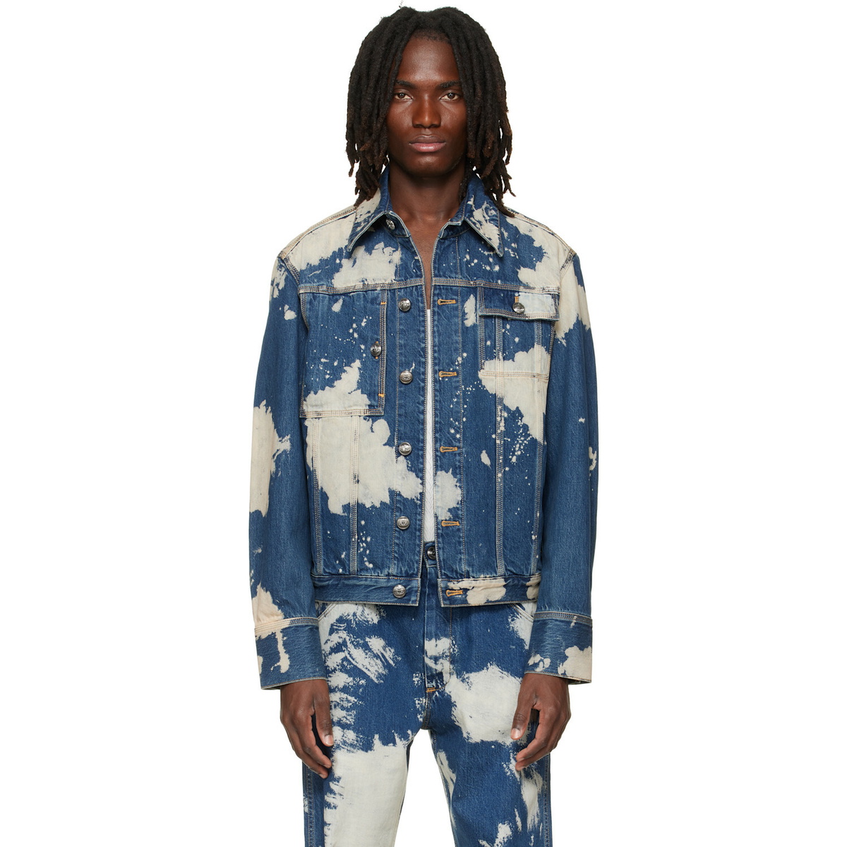 Vivienne Westwood Navy & Beige Worker Denim Jacket Vivienne Westwood