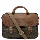 Barbour Men's Wax Leather Briefcase in Olive