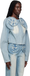 FIDAN NOVRUZOVA Blue Appliqué Denim Jacket