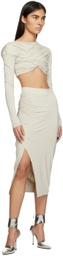 Han Kjobenhavn Beige Slit Drape Midi Skirt