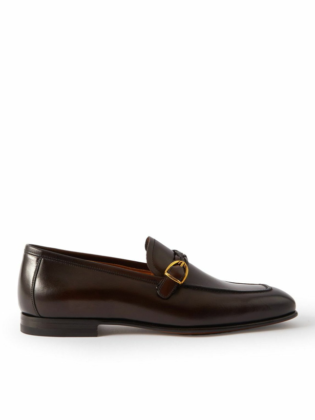 Photo: TOM FORD - Martin Burnished-Leather Loafers - Brown