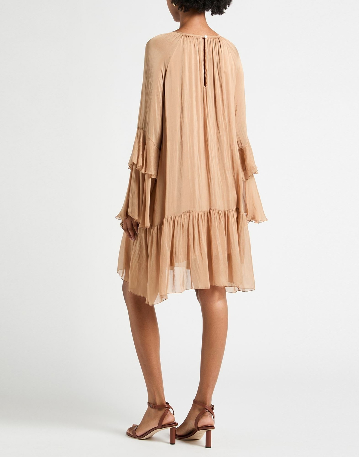 Manila Grace Womens Mini dress Camel