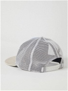 Greg Lauren - Embroidered Patchwork Upcycled Canvas, Mesh and Twill Trucker Cap