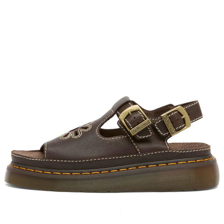 Photo: Dr. Martens Women's Dunnet Flower Sandal in Kelp Brown