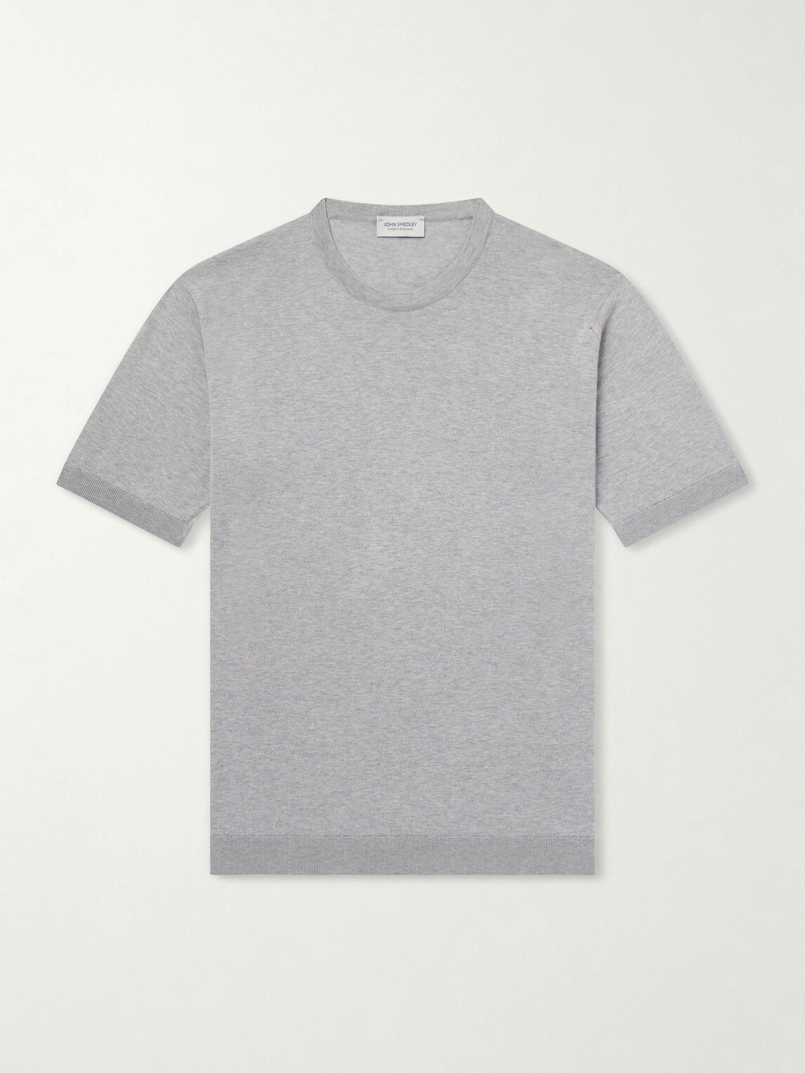 John Smedley - Torin SS Cotton-Knitted T-Shirt - Gray