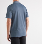 Theory - Slim-Fit Contrast-Tipped Pima Cotton-Blend Polo Shirt - Blue