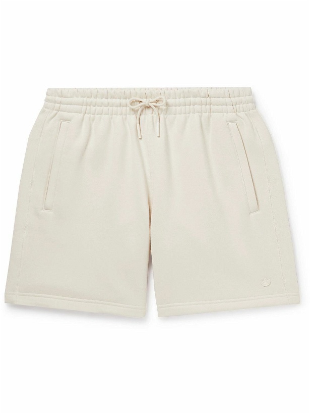 Photo: adidas Originals - Straight-Leg Logo-Embroidered Cotton-Jersey Drawstring Shorts - White
