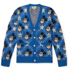 Gucci - Disney Intarsia Wool and Alpaca-Blend Cardigan - Blue