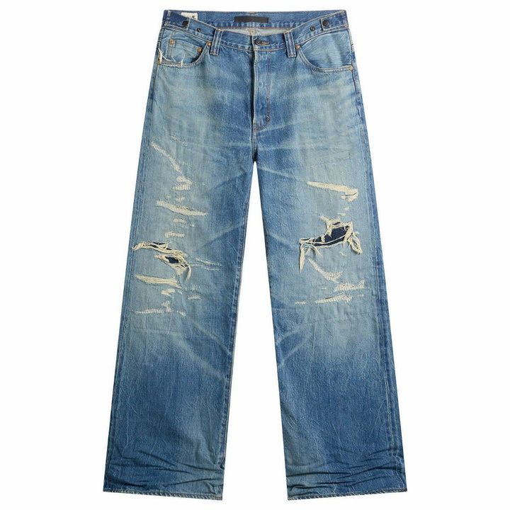 Photo: Mastercraft Union Men's Showa Relaxed Repaired Jeans in Light