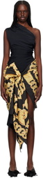 VAQUERA Black & Yellow Scarf Minidress