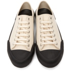 Jil Sander Off-White and Black Canvas Sneakers