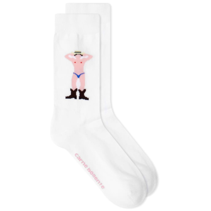 Photo: Carne Bollente Women's The Riders Club Sock in White