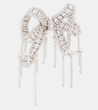 Self-Portrait Crystal-embellished silver-plated clip-on earrings