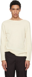 Paul Smith Beige Cotton-Linen Boat Neck Long-Sleeve T-shirt