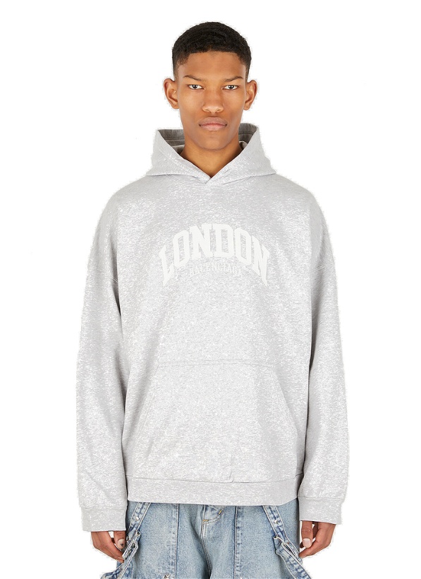 Photo: London Wide Fit Hooded Sweatshirt in Grey