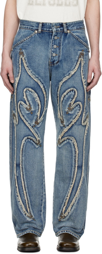 Photo: Thug Club Blue Frayed Jeans
