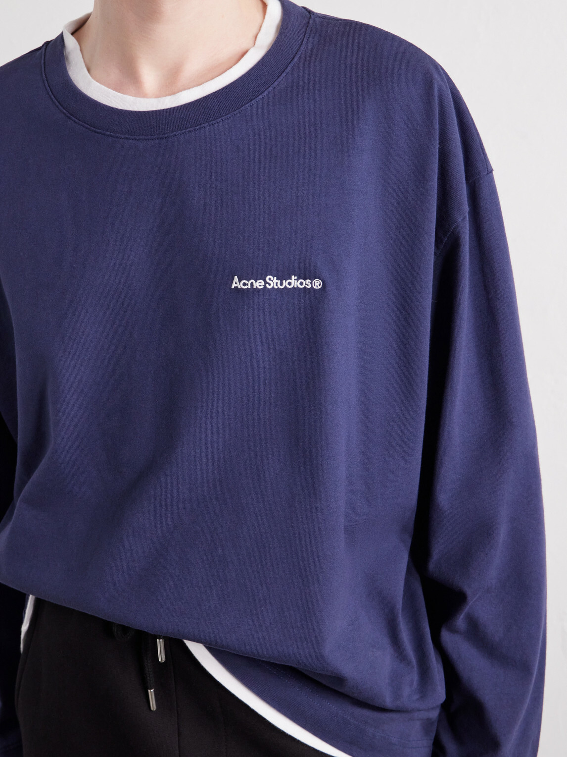 Acne Studios - Layered Logo-Embroidered Cotton-Jersey Sweatshirt - Blue
