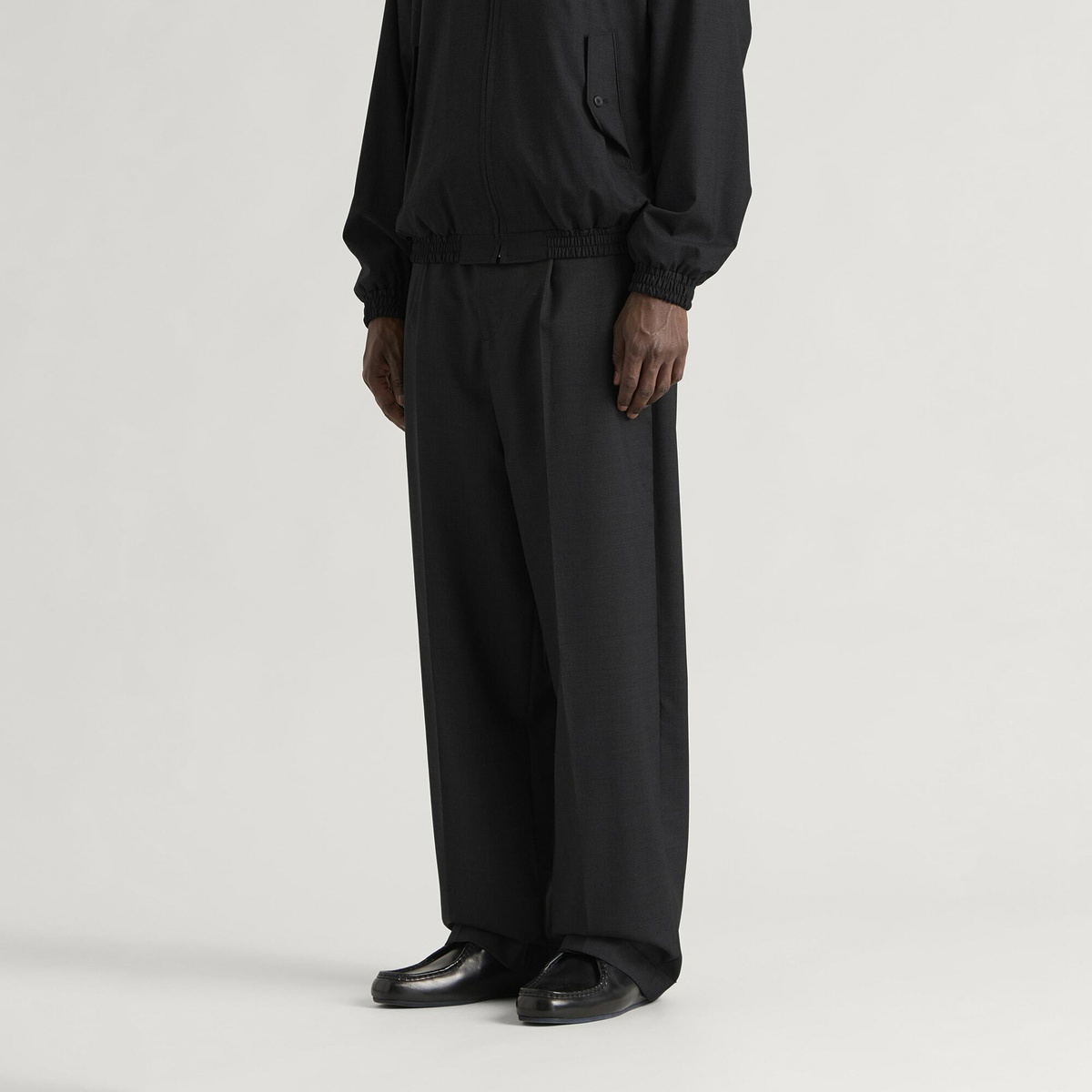 mfpen Men's Dry Wool Patch Trousers in Dark Grey Dry Wool