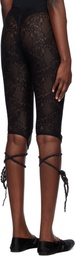 AMBUSH Black Lace Ribbon Leggings