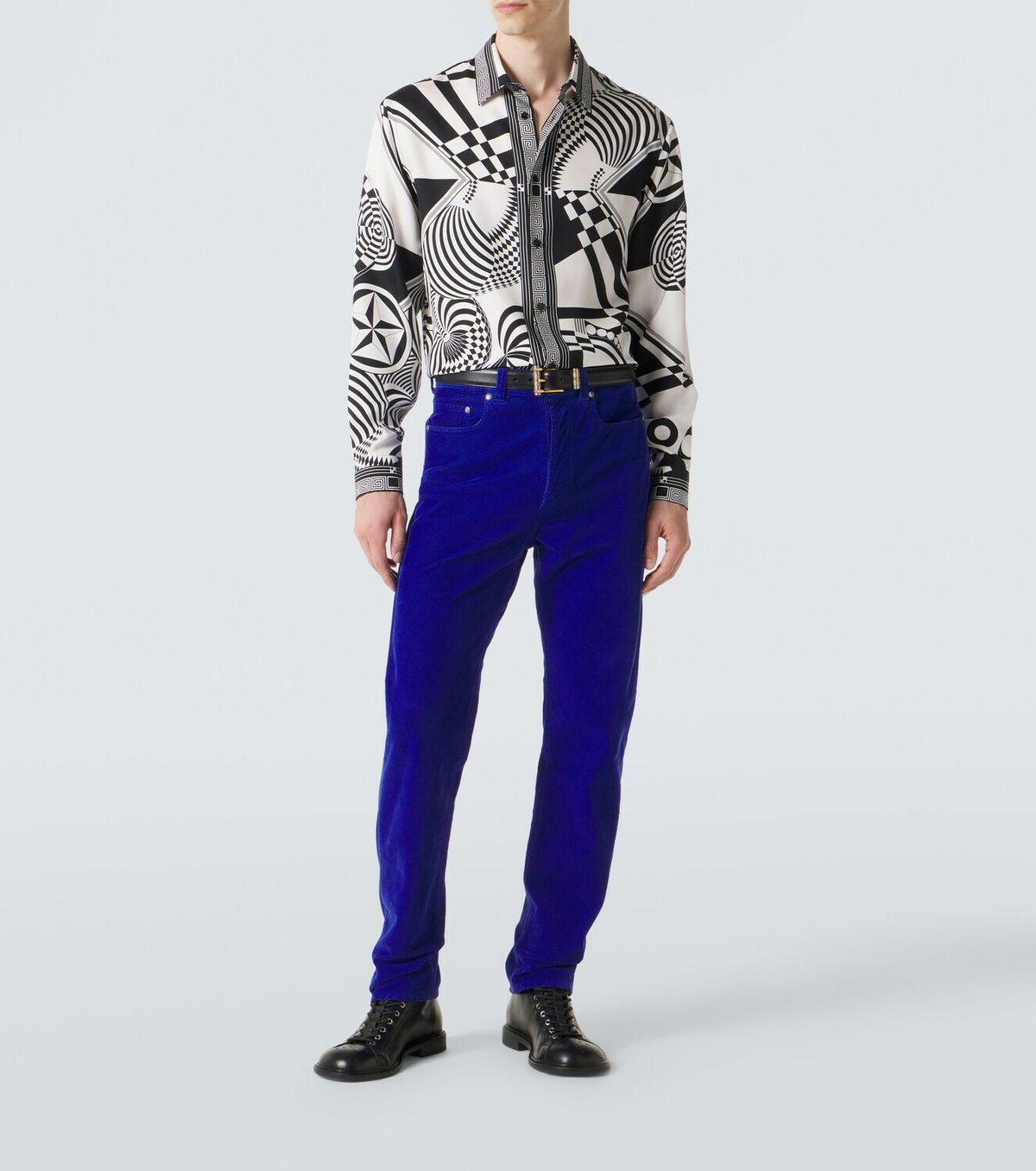 Versace Printed silk twill shirt