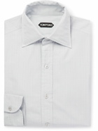 TOM FORD - Checked Cotton-Poplin Shirt - White