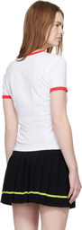 Casablanca White Innocence Triangle Longline Ringer T-shirt