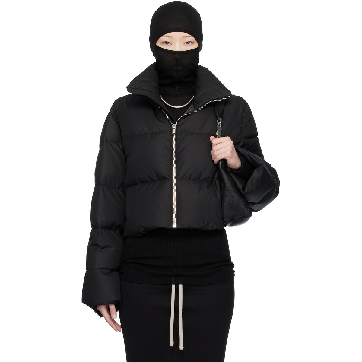 Rick Owens Moncler + Rick Owens Black Cropped Cyclopic Down Jacket
