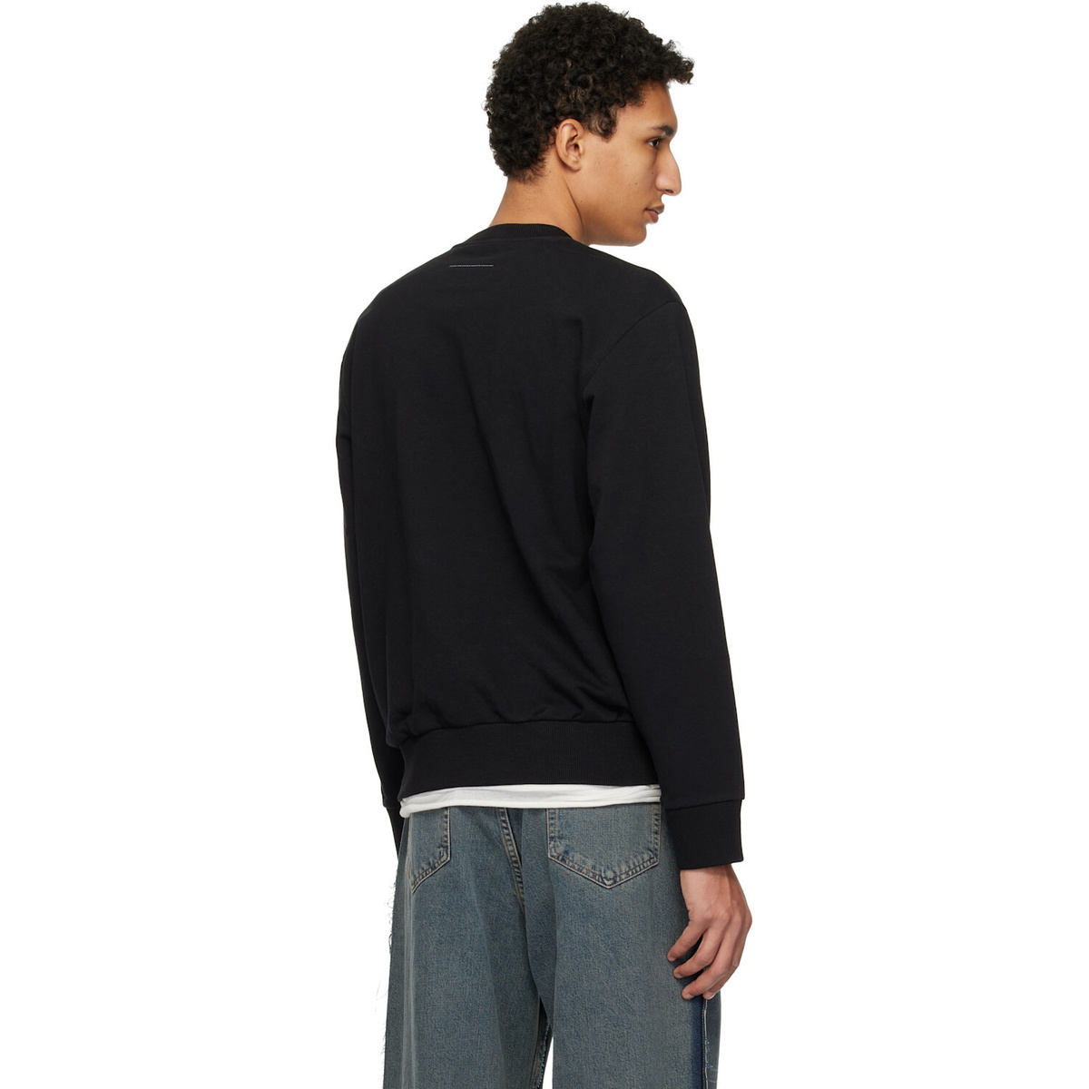 MM6 Maison Margiela Black Spray Print Sweatshirt