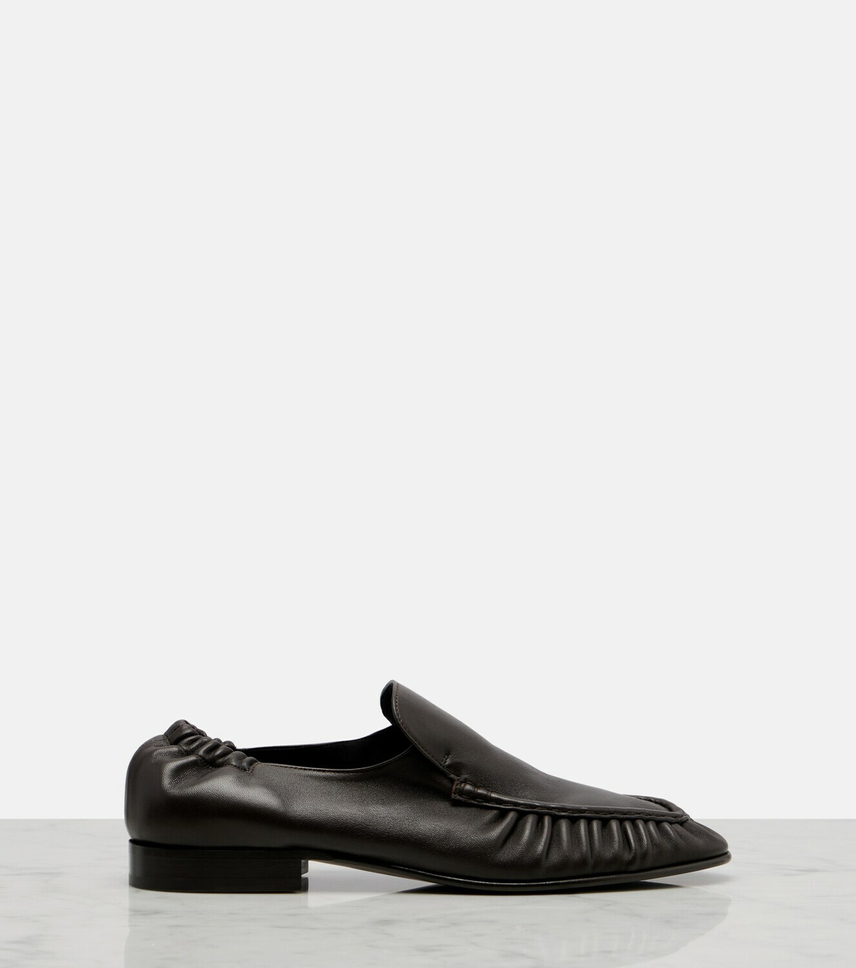 The Row Soft ruched leather loafers