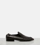 The Row Soft ruched leather loafers