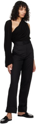 Esse Studios Black Gossamer Drape Bodysuit