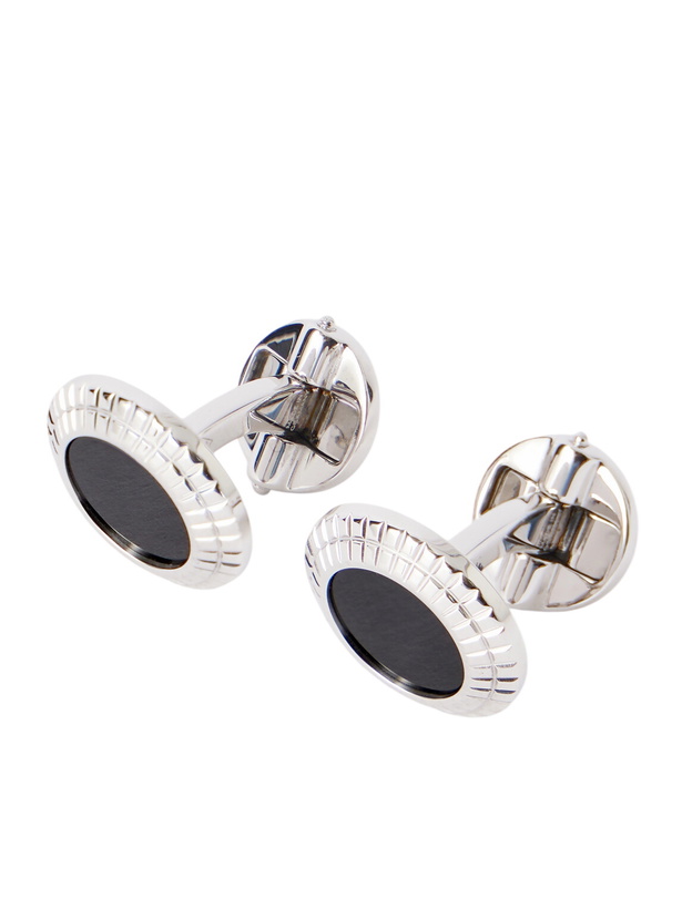 Photo: Dunhill - Hobnail Coin Onyx and Sterling Silver Cufflinks - Black