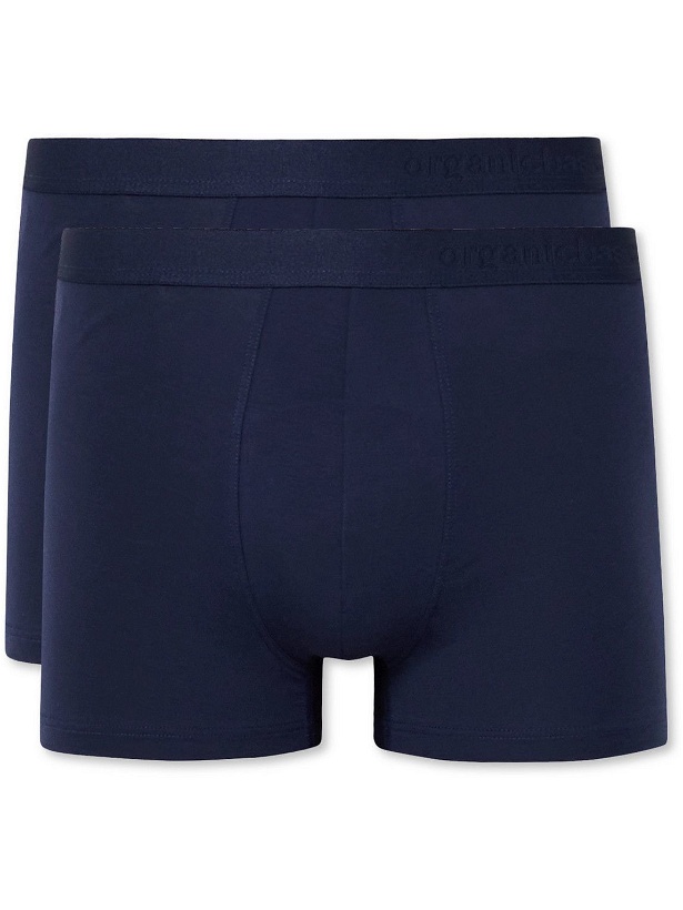 Photo: Organic Basics - Two-Pack Lite Stretch-TENCEL Lyocell Boxer Shorts - Blue