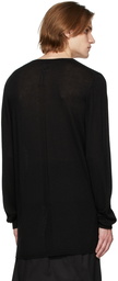 Rick Owens Black Oversized V-Neck Sweater