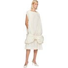 Simone Rocha Off-White Bow Hem Egg Midi Dress