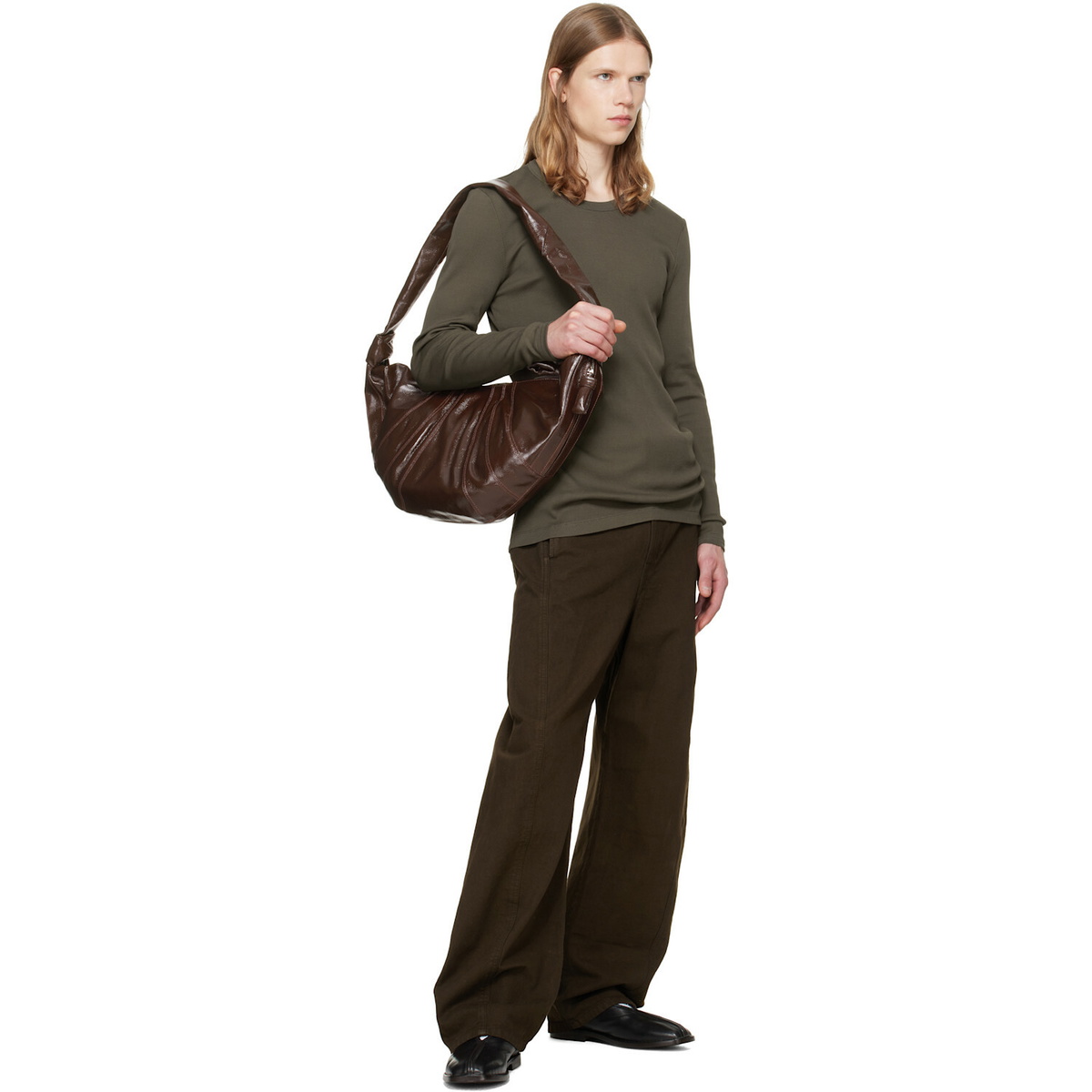 LEMAIRE Brown Long-Sleeve T-shirt