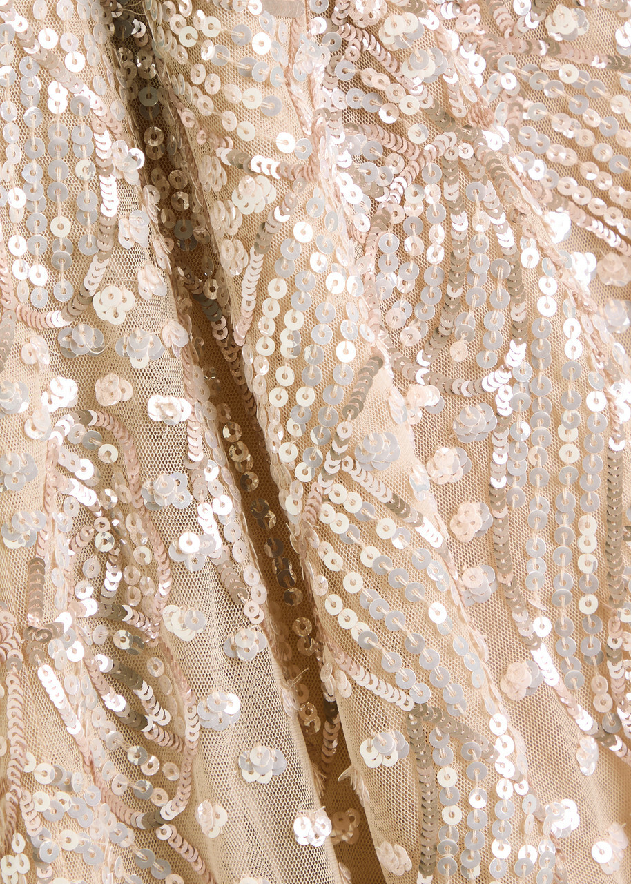 Needle & Thread Off-the-shoulder Sequin-embellished Tulle Gown Light Pink