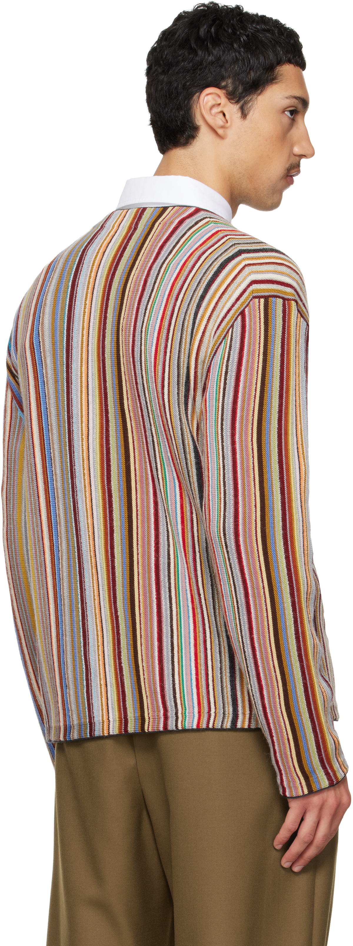 Paul Smith Multicolor 'Signature Stripe' Merino Wool-Blend Cardigan