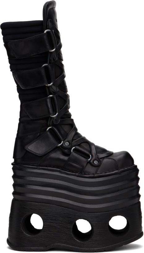 Photo: VETEMENTS Black New Rock Edition Platform Tower Boots