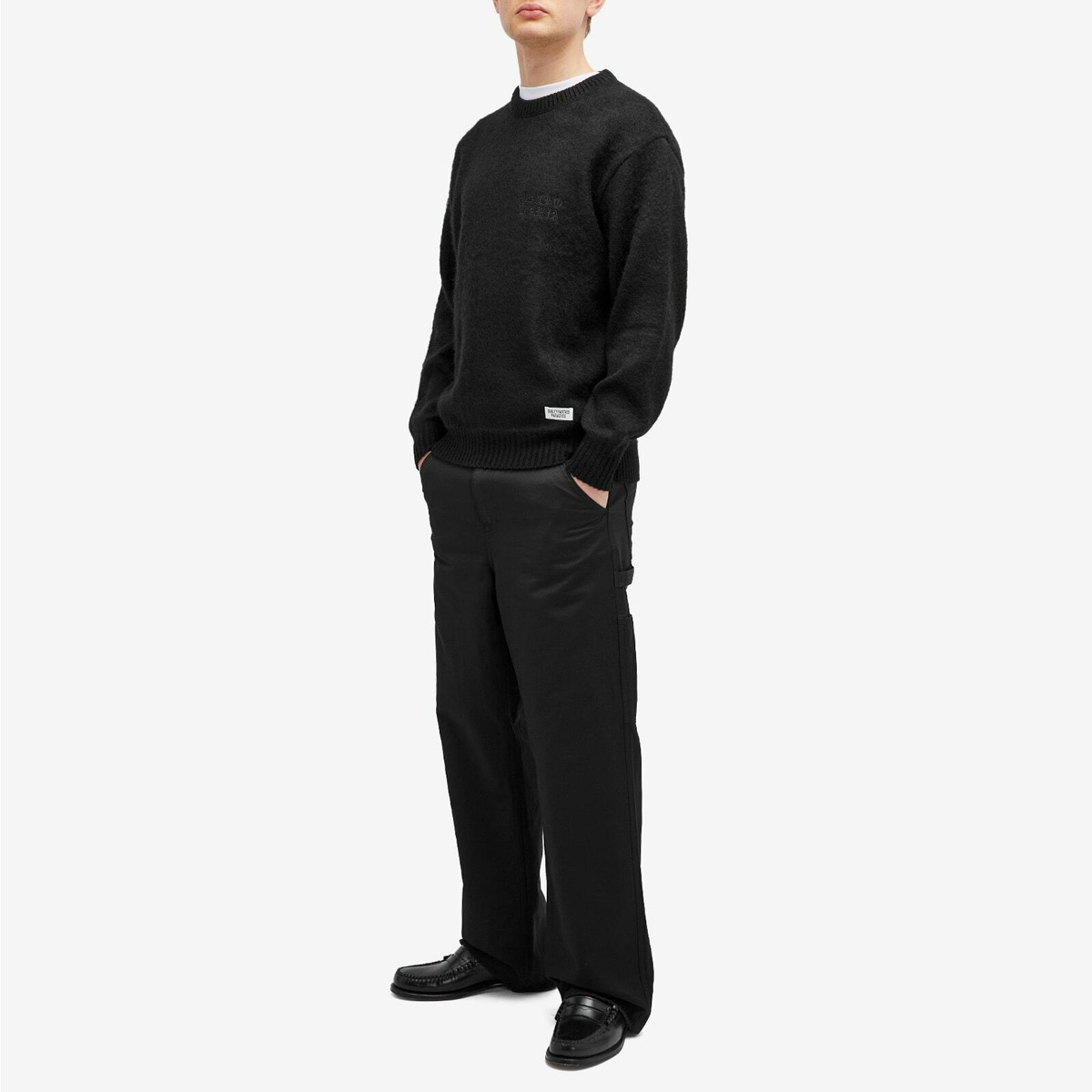 Wacko Maria Men's Logo Mohair Sweater in Black Wacko Maria